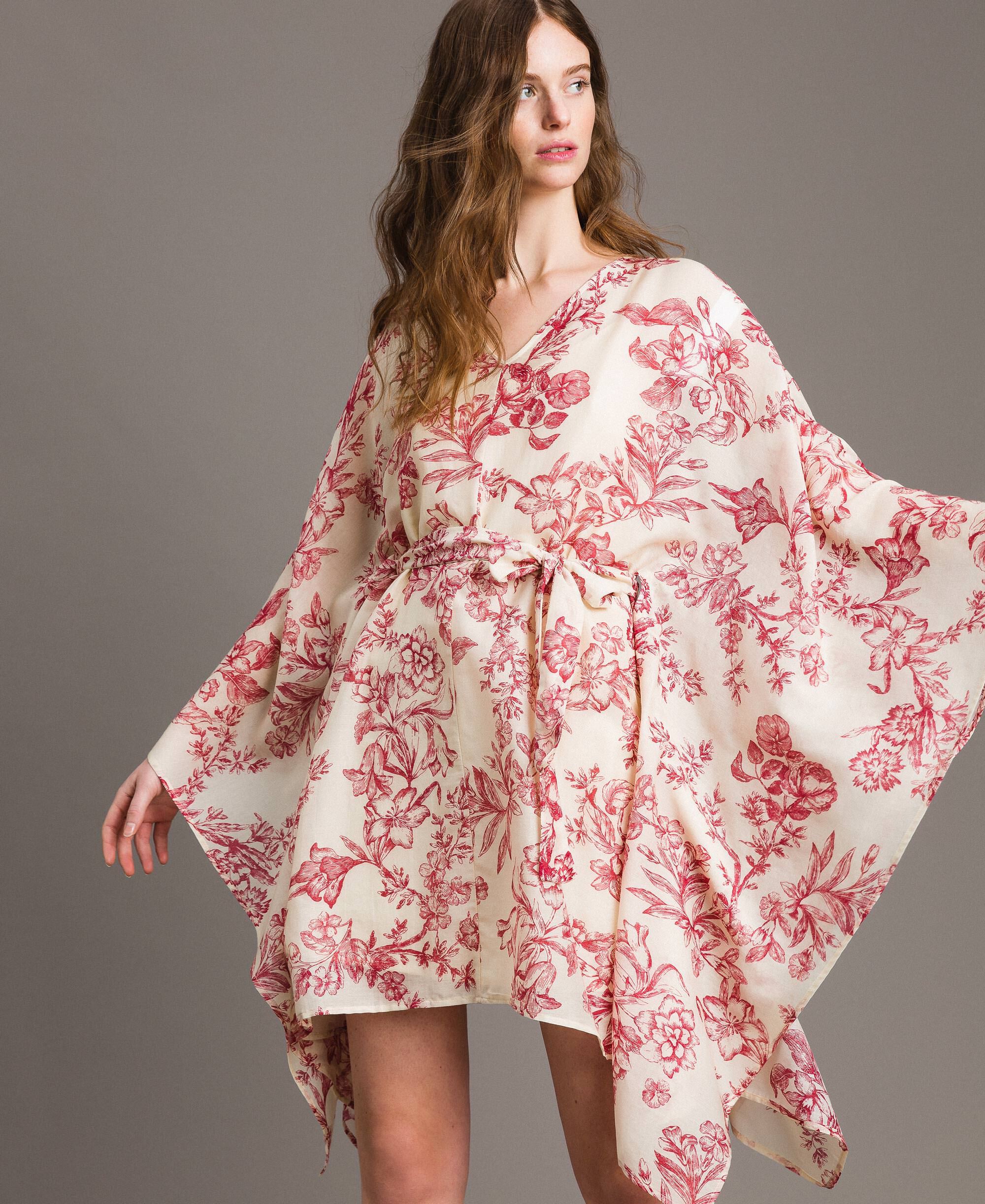 Silk blend kimono dress